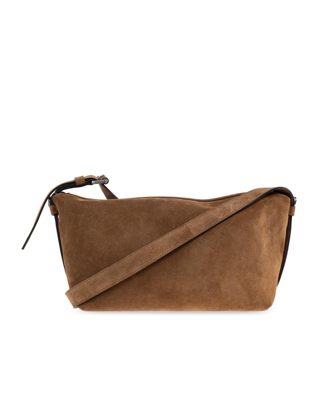 Moschino Brown Suede Zip Shoulder Bag for men