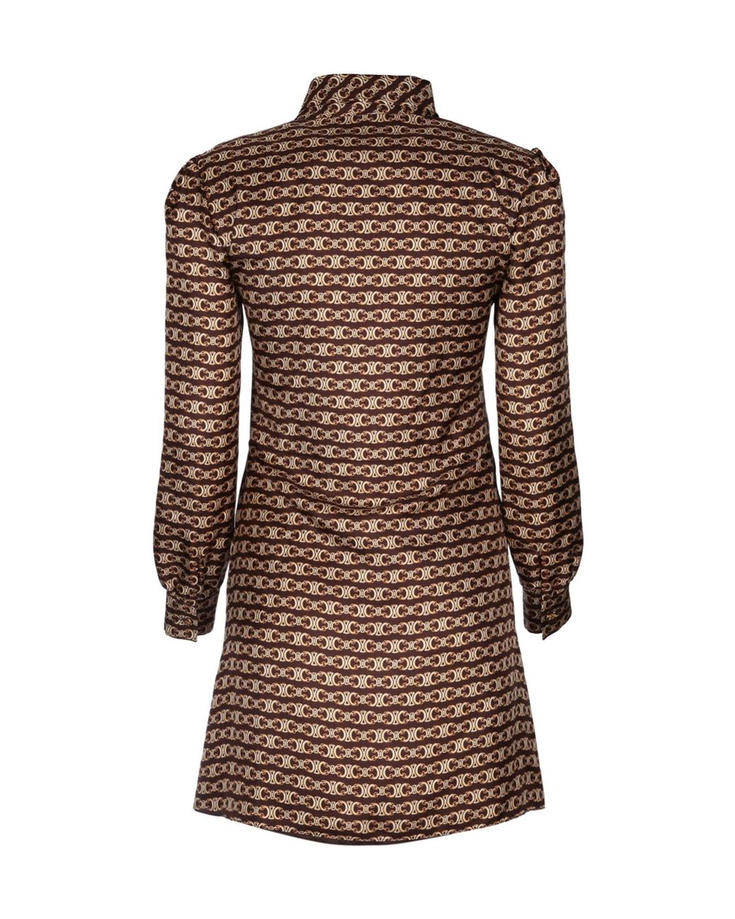 Céline Brown Long-Sleeved Dress