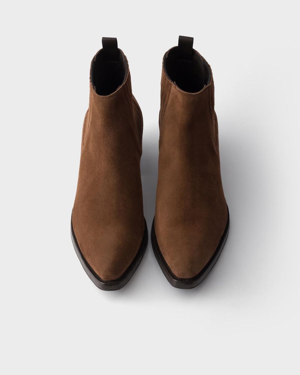 Prada Brown Suede Chelsea Boots for men