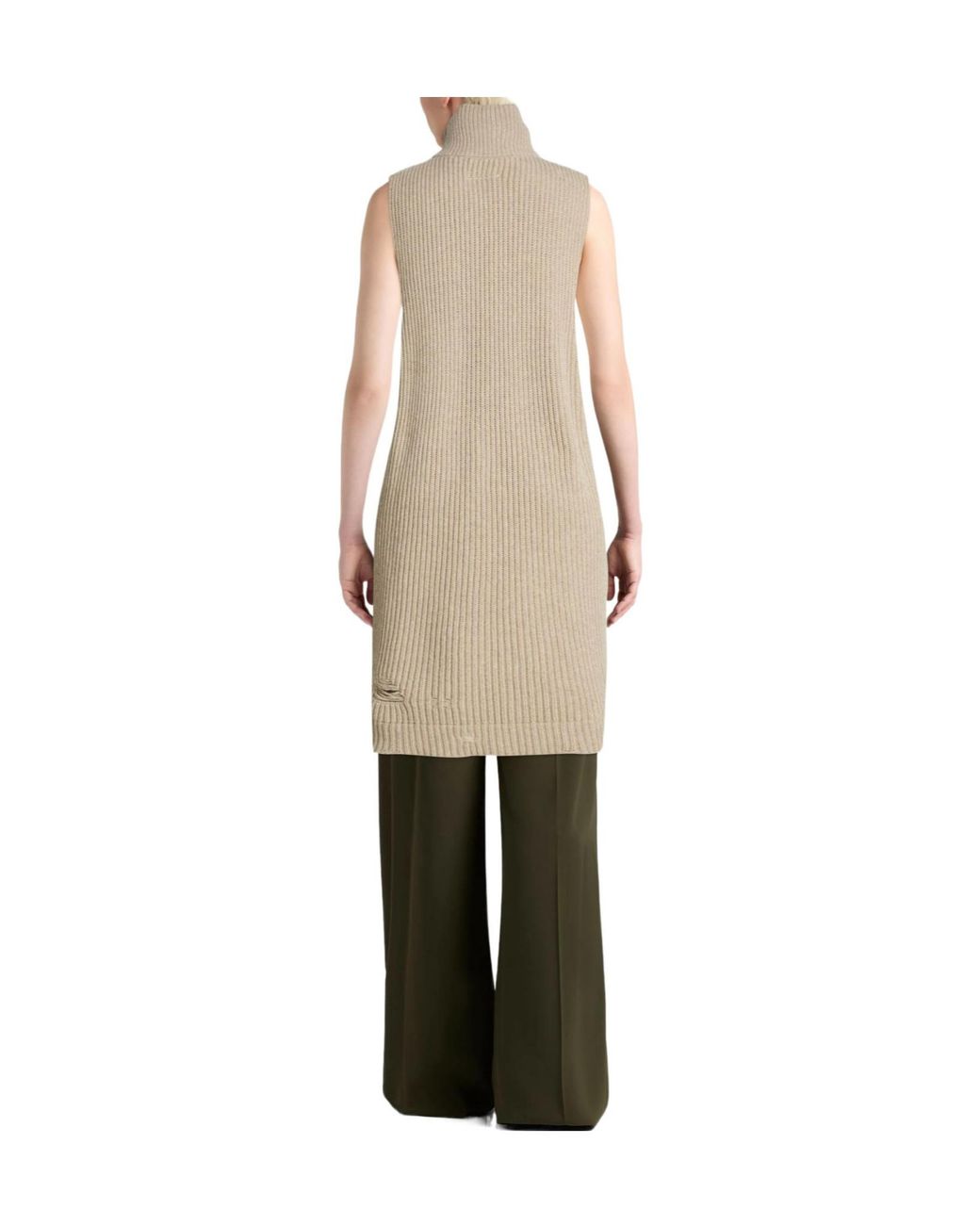 MM6 by Maison Margiela Natural Lightweight Sleeveless Knit Vest