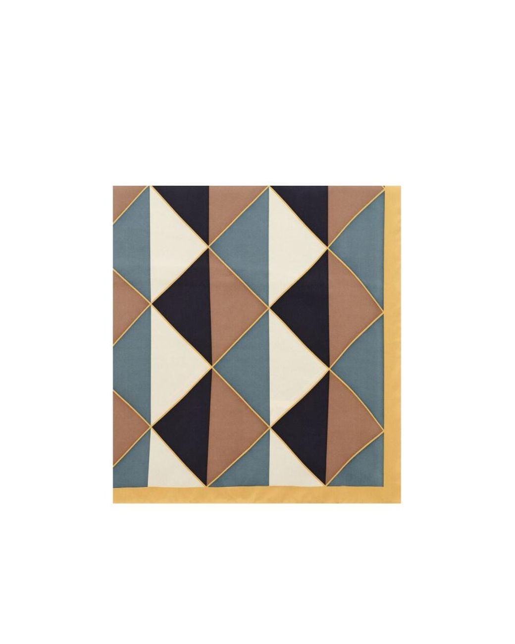 Saint Laurent Blue Geometric-Print Silk Scarf for men