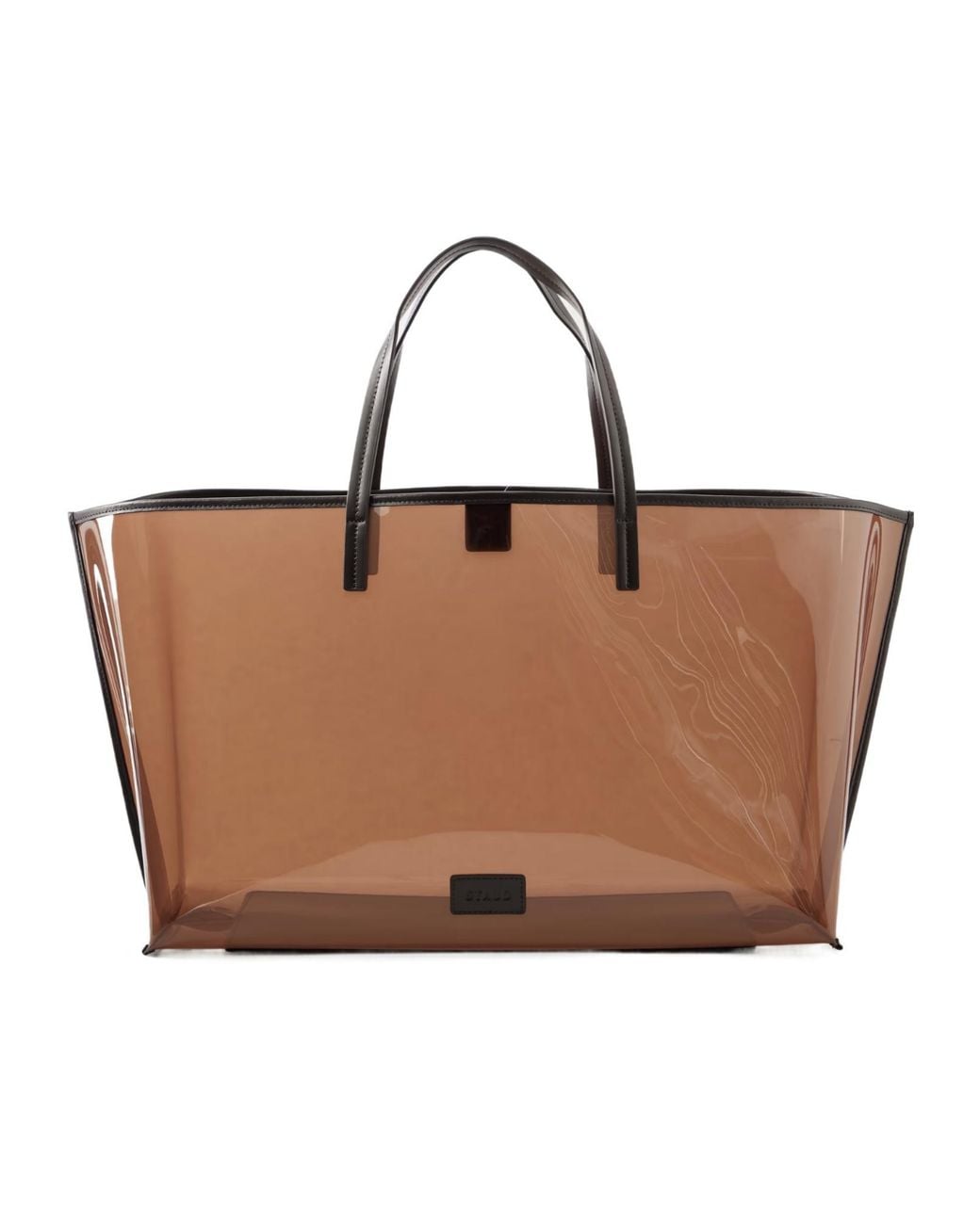 Staud Brown Large Leather-Trimmed Pvc Tote
