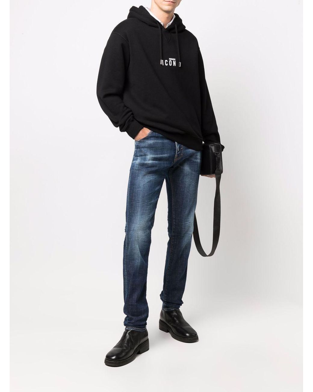 DSquared² Blue Faded Effect Skinny Jeans for men
