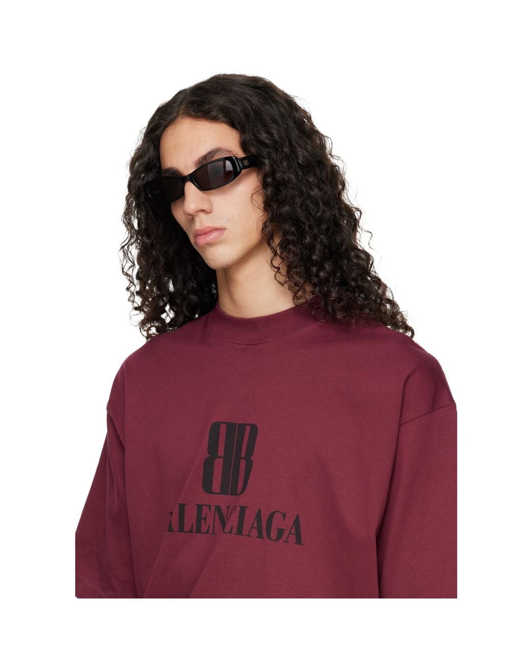 Balenciaga White Eyewear Rectangular Frame Sunglasses