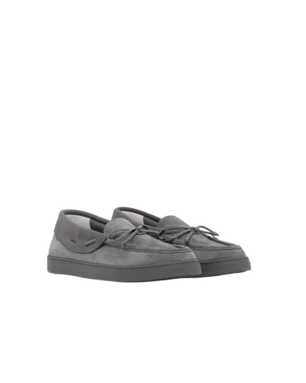 Giorgio Armani Gray Bow Detailed Slip-On Loafers for men