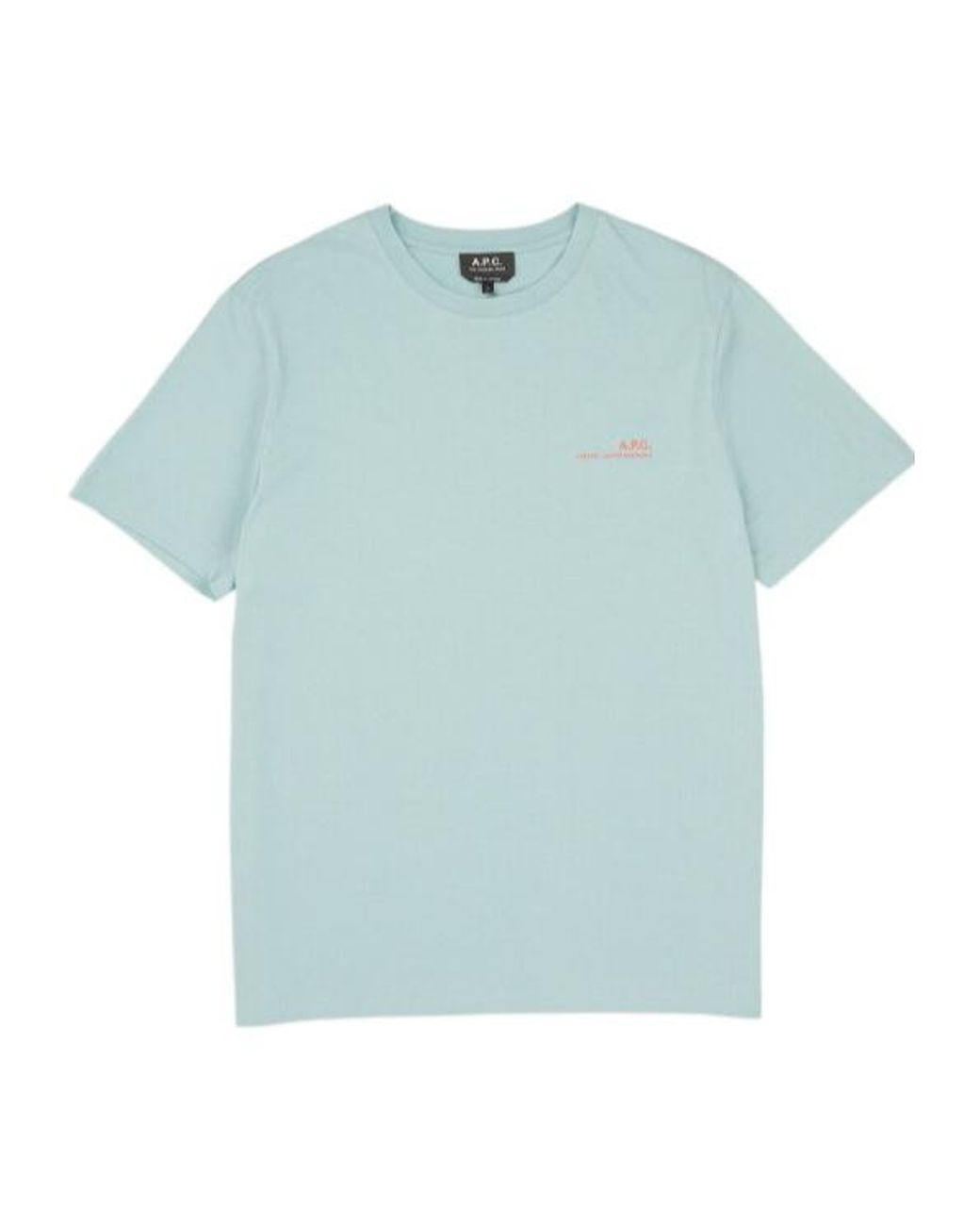 A.P.C. Blue Logo Printed Crewneck T-Shirt for men