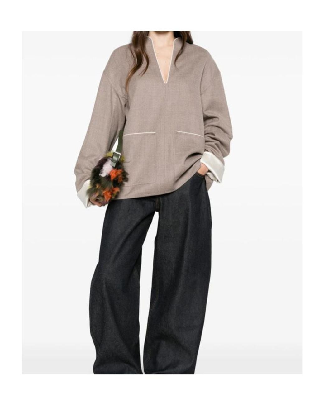Carven Brown Blended-Fabric Top