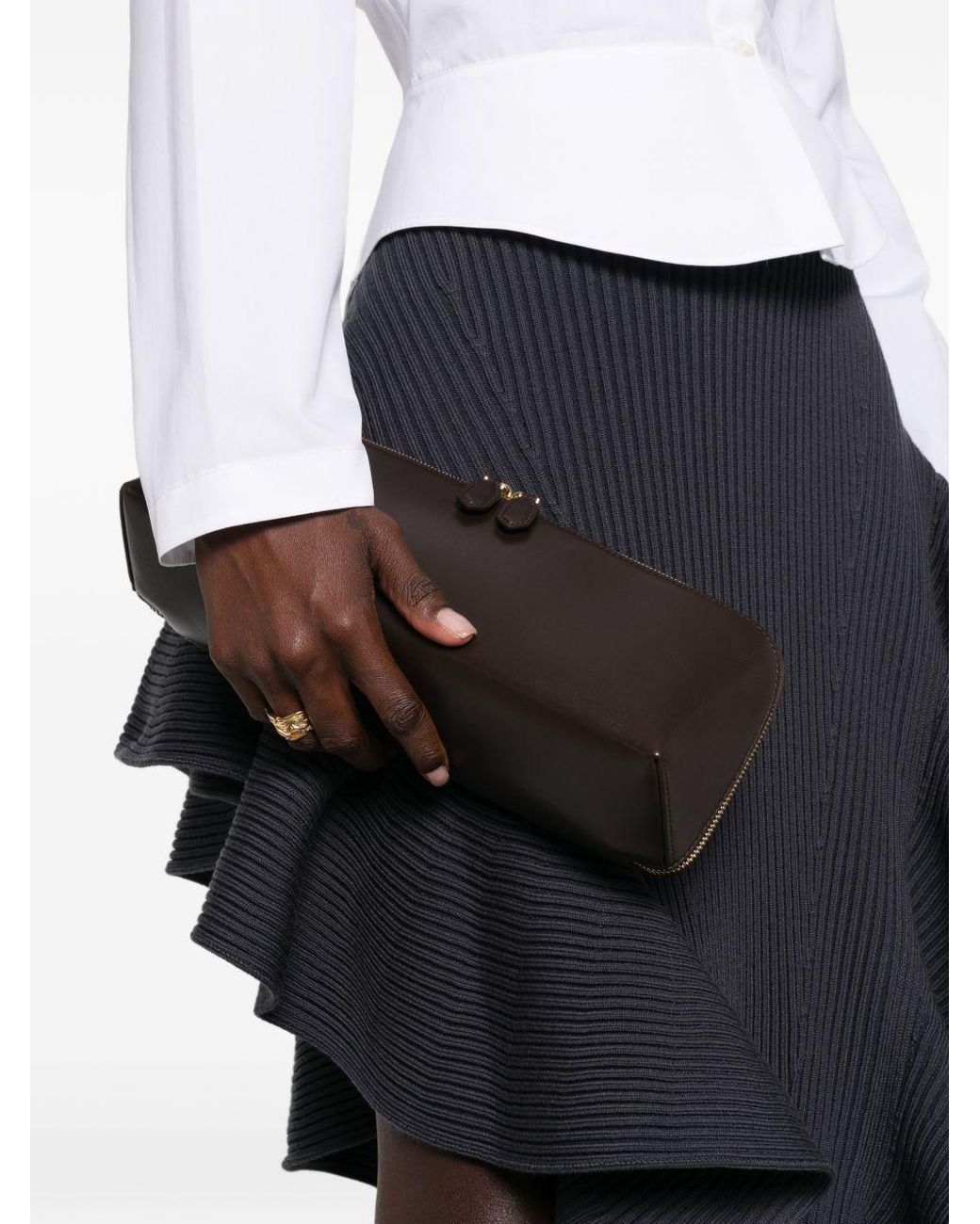 Alaïa Black Zip-Top Clutch
