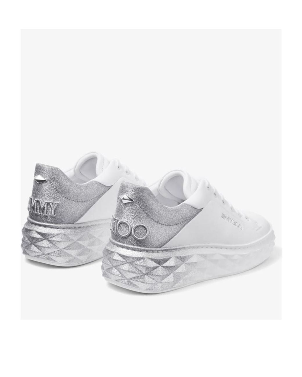 Jimmy Choo White Diamond Maxi/F Ii Leather Sneaker