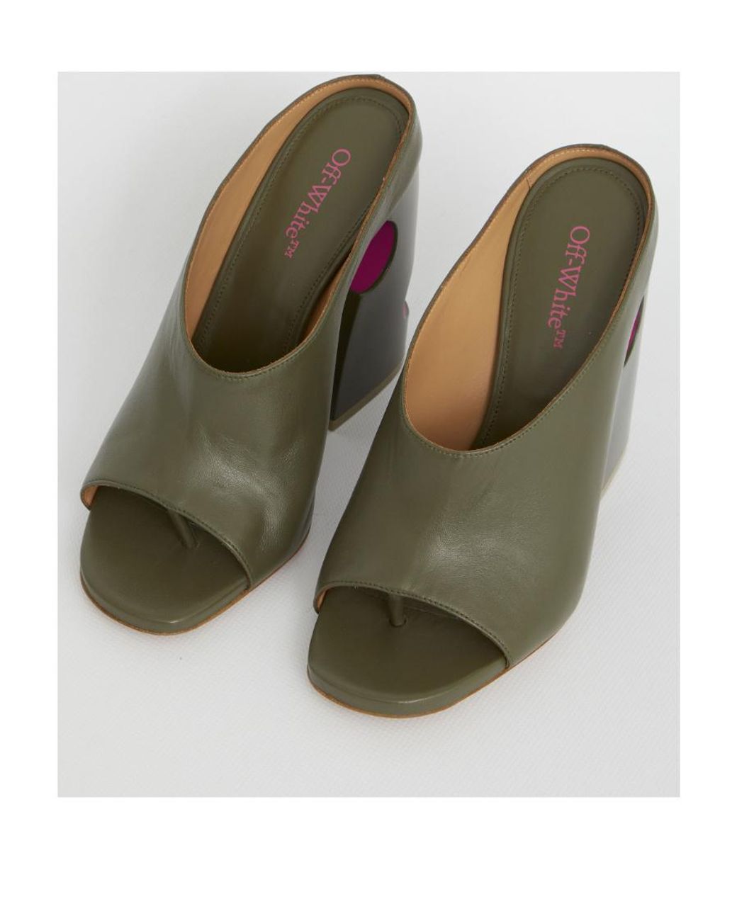 Off-White c/o Virgil Abloh Green Pop Meteor Open Toe Mules