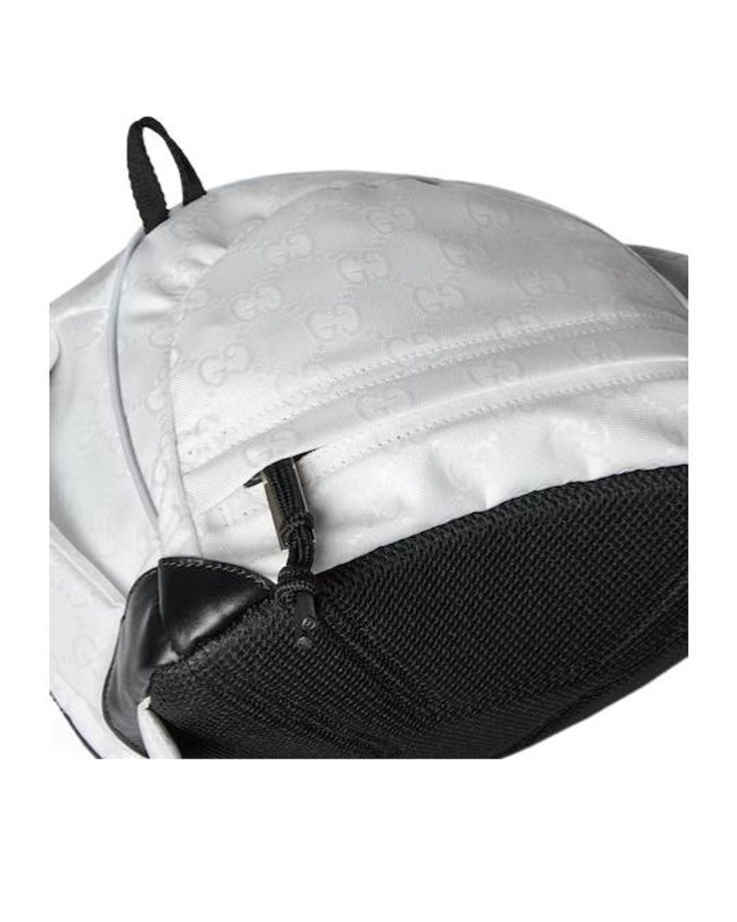 Gucci Gray Monogrammed Zipped Small Backpack for men
