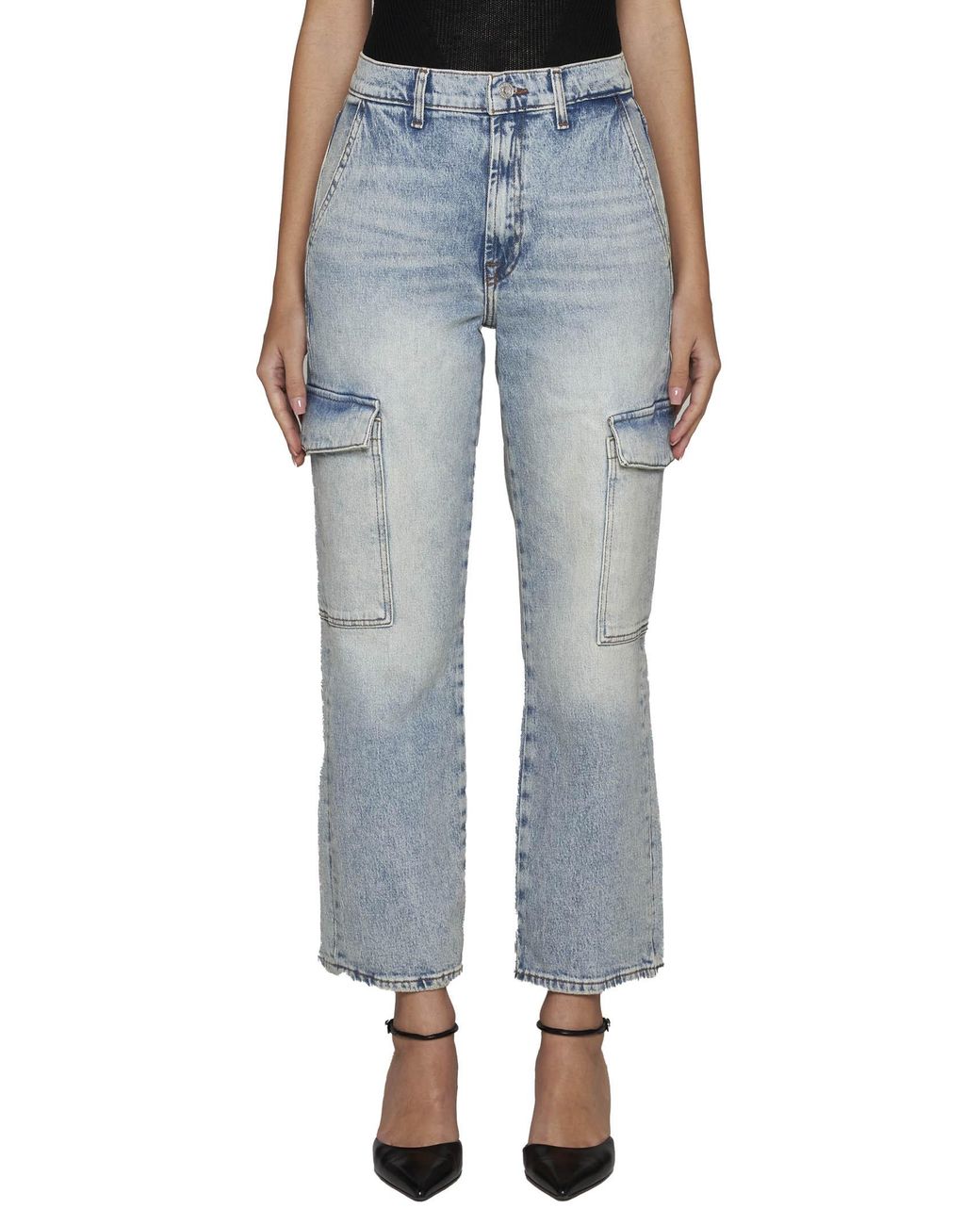 7 For All Mankind Blue Logan Cargo Jeans