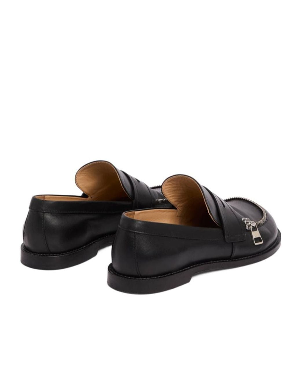 J.W. Anderson Black Jw Anderson Zip-Detailed Round Toe Loafers