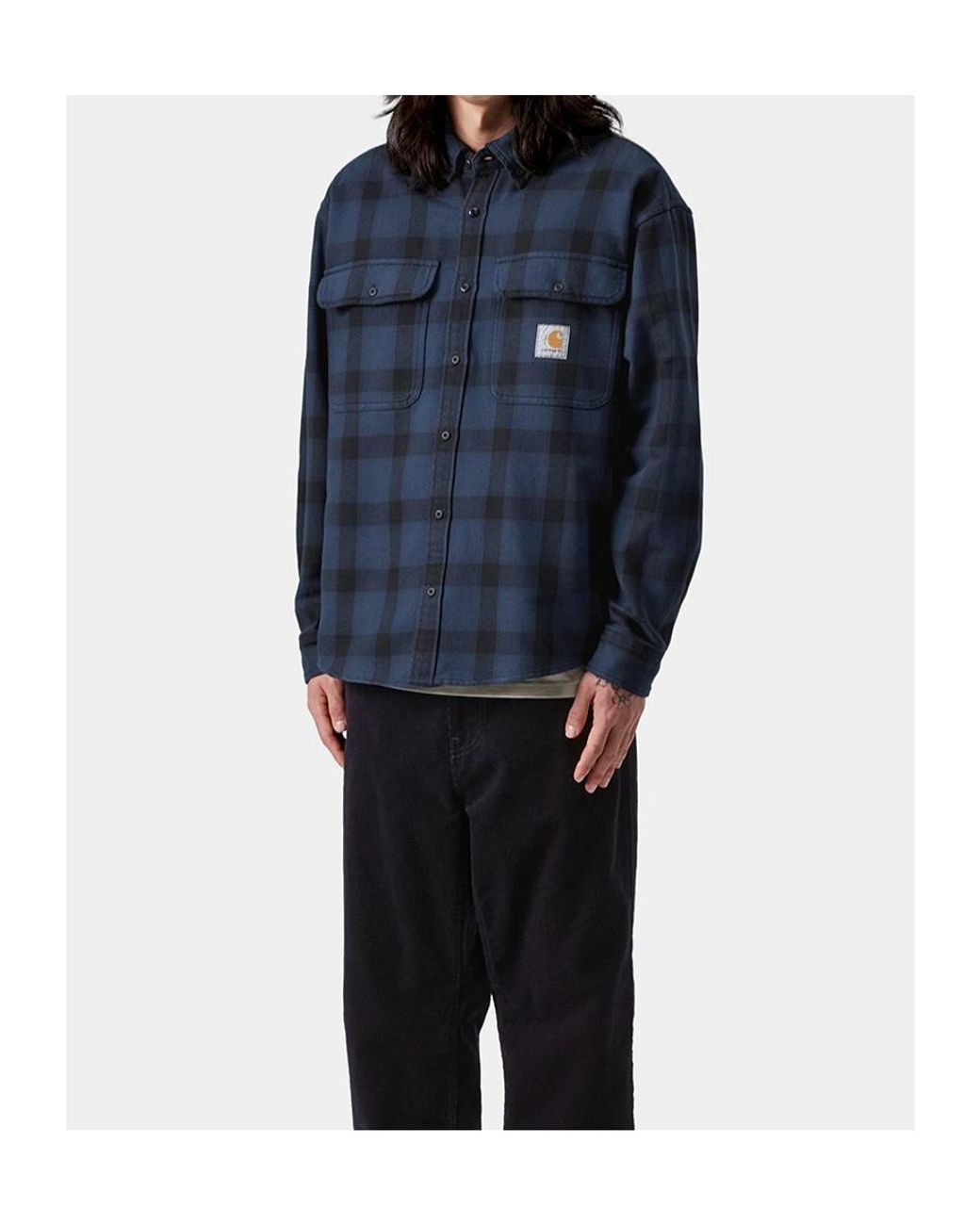 Carhartt Gray Check Flap-Pocket Shirt for men