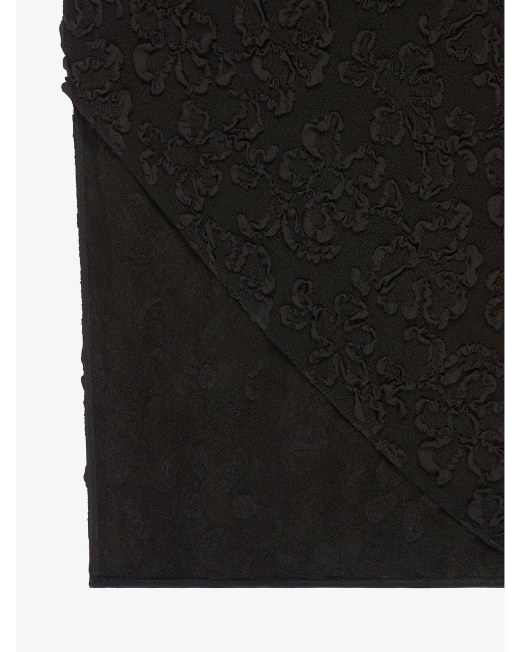 Givenchy Black Asymmetric Floral Skirt