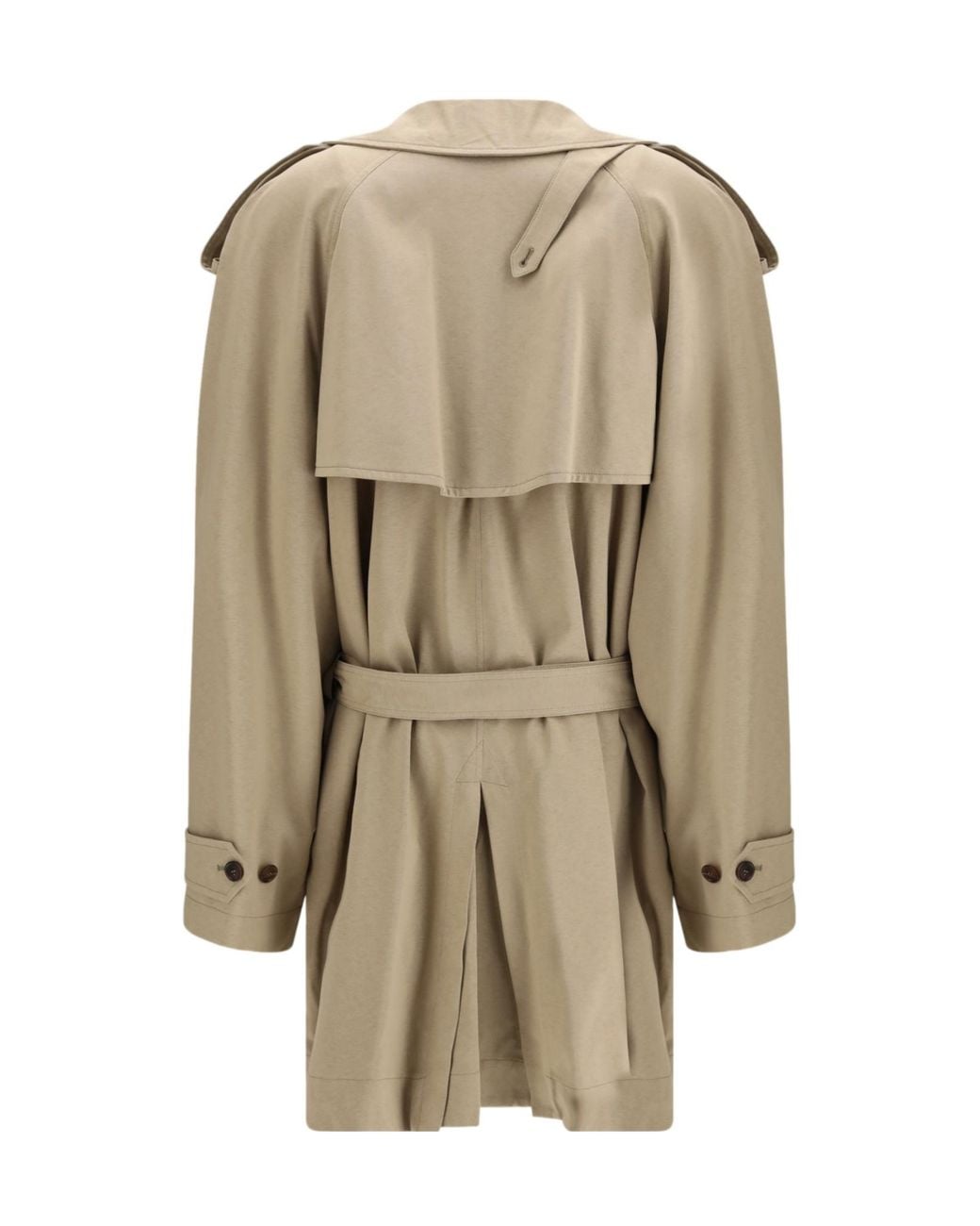 Balenciaga Natural Belted Double-Breasted Trench Coat