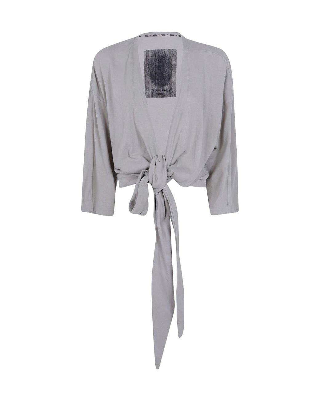 Ziggy Chen Gray Collarless Jersey T-Shirt
