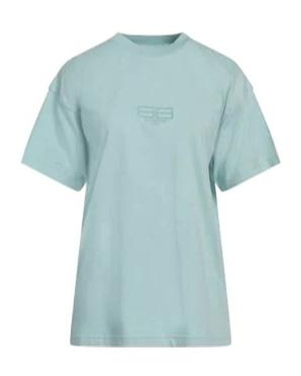 Balenciaga Blue Solid-Color Crew-Neck Short-Sleeved Shirt