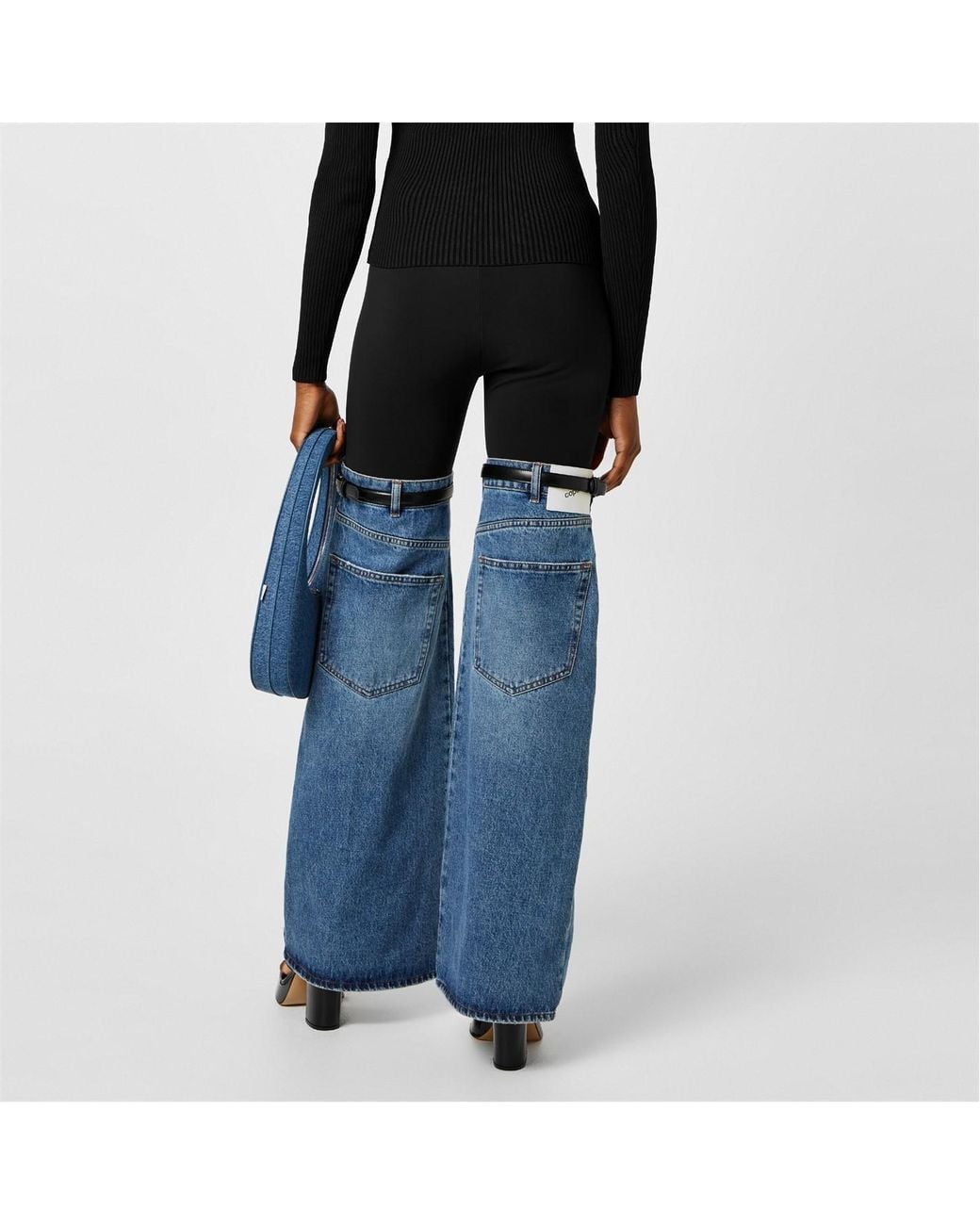 Coperni Blue Elastic Waist Flared Trousers