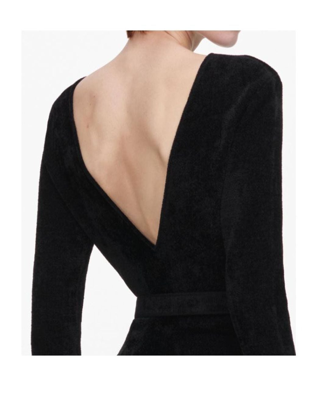 Self-Portrait Black Chenille Knit Feather Top