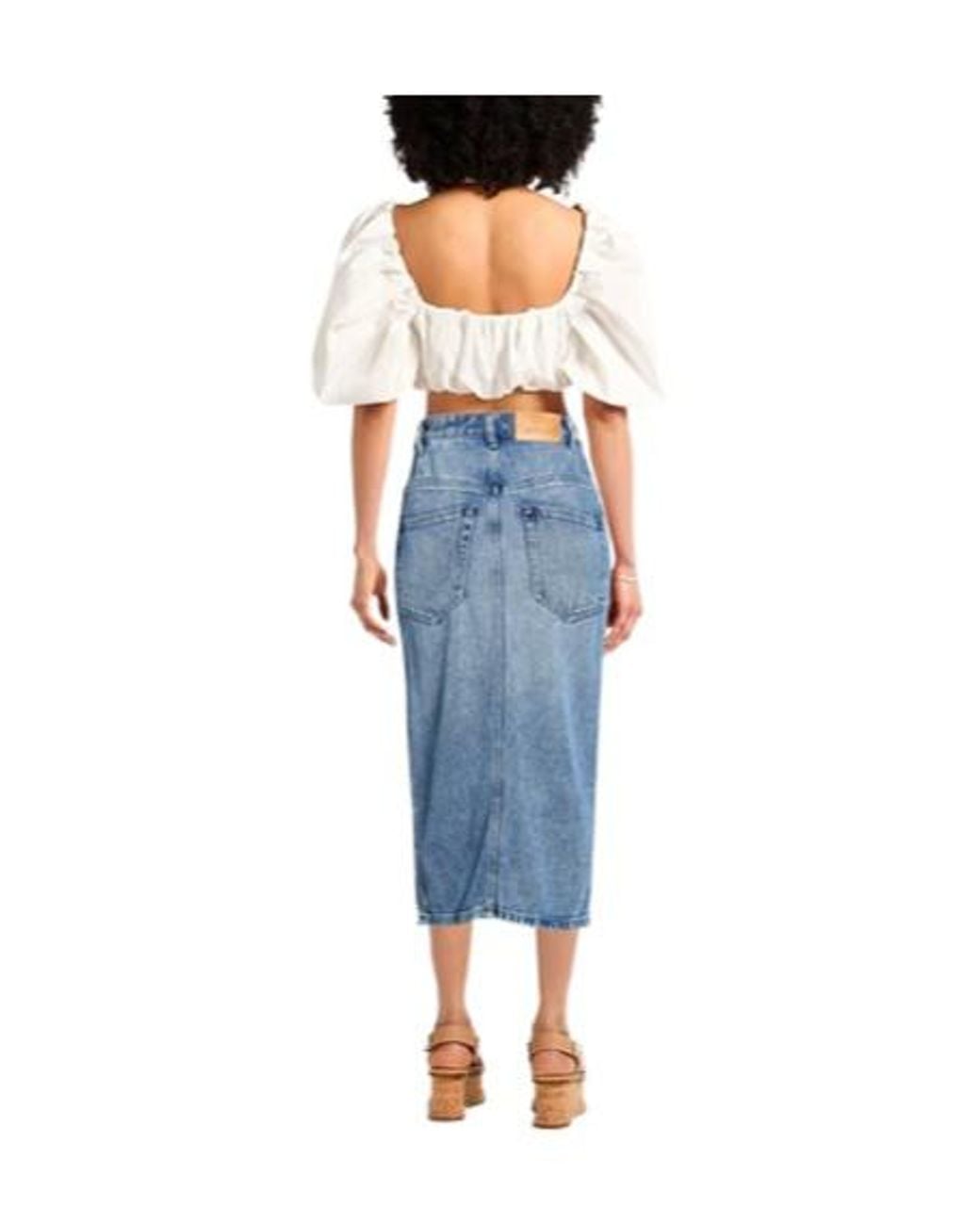 Isabel Marant Blue Denim Pencil Skirt