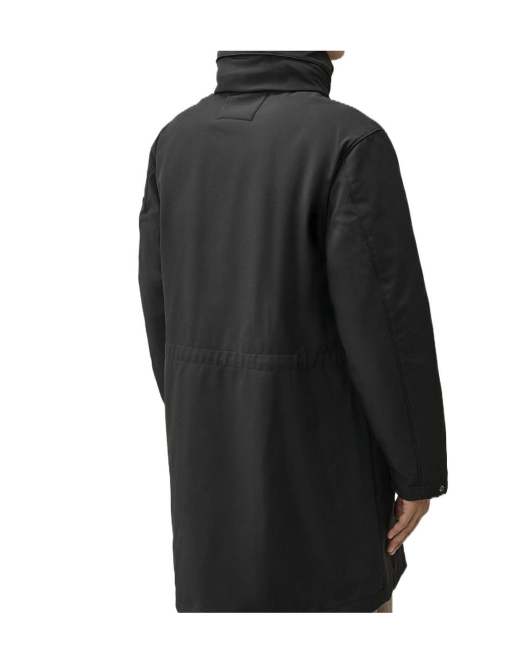 C P Company Black Hooded Padded Parka Coat for men