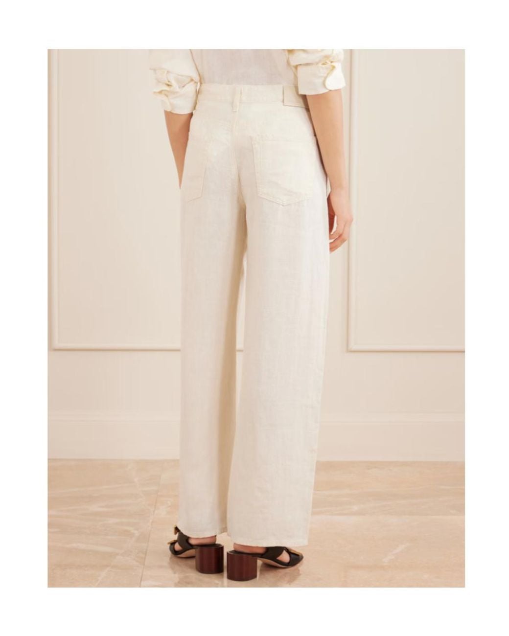 Citizens of Humanity White Brynn Linen Straight-Leg Pants