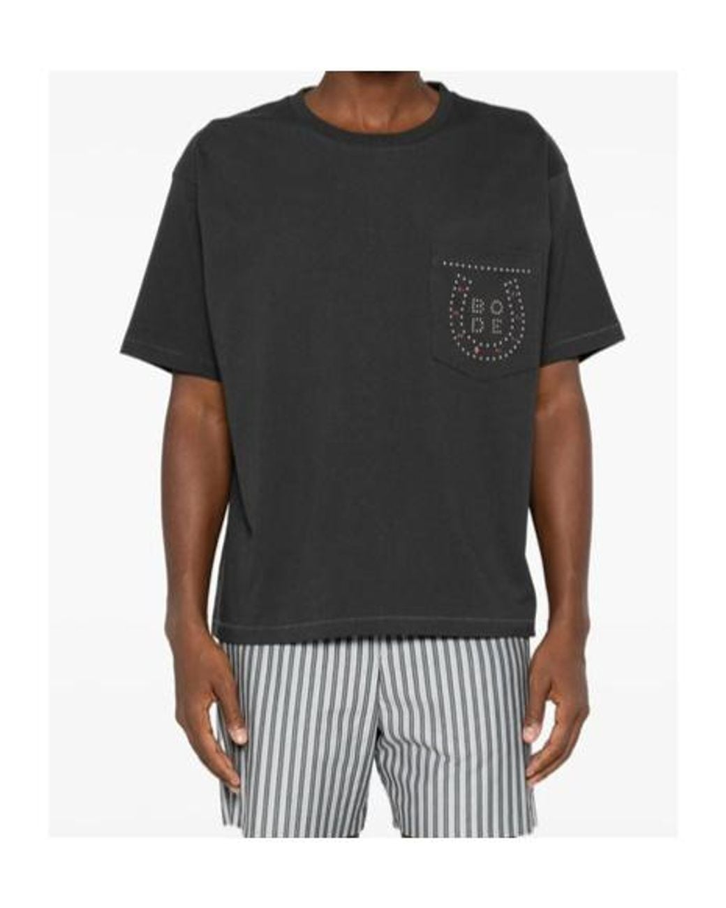 Bode Black Stud-Embellished T-Shirt for men