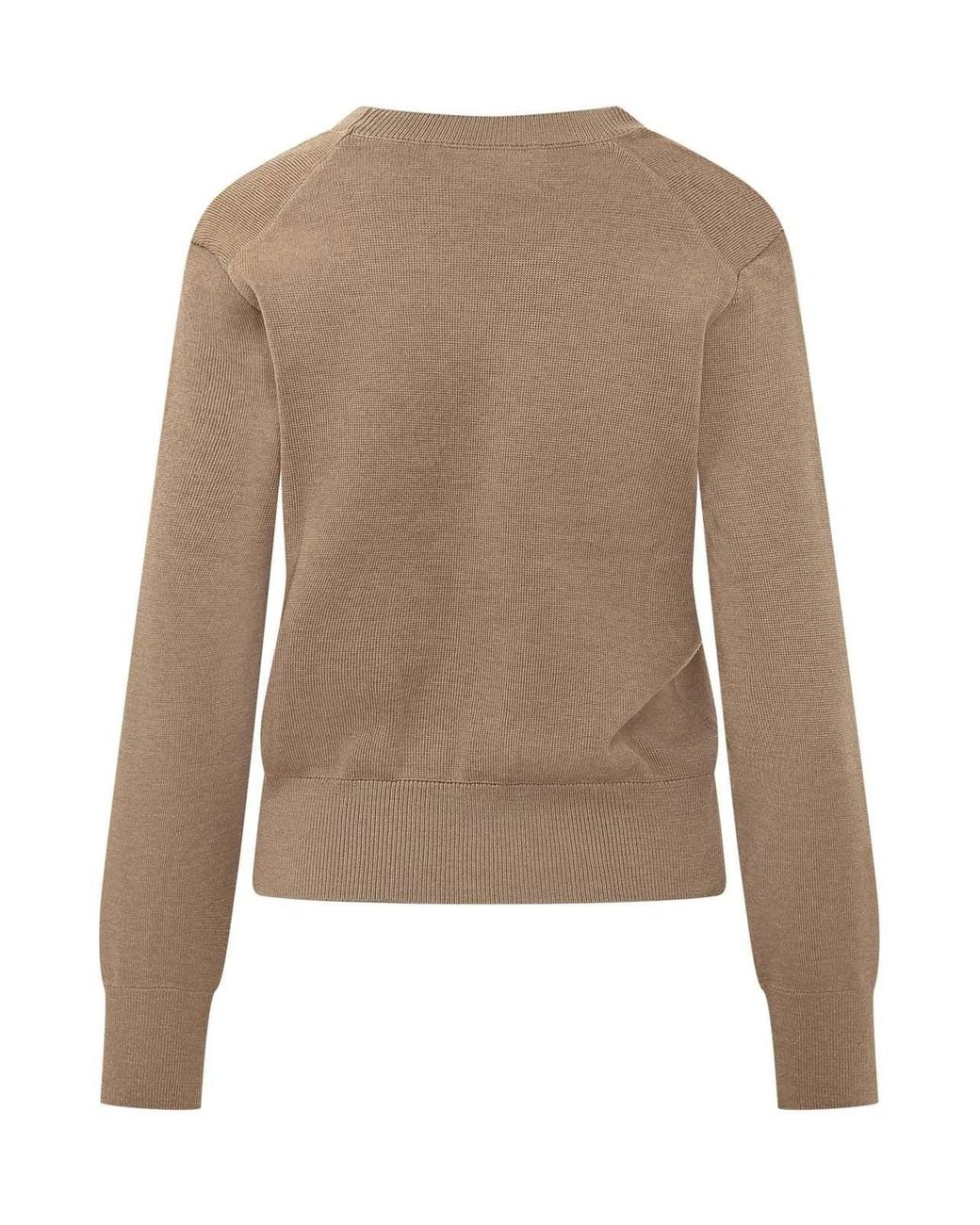 AMI Natural Long-Sleeve Knit Top