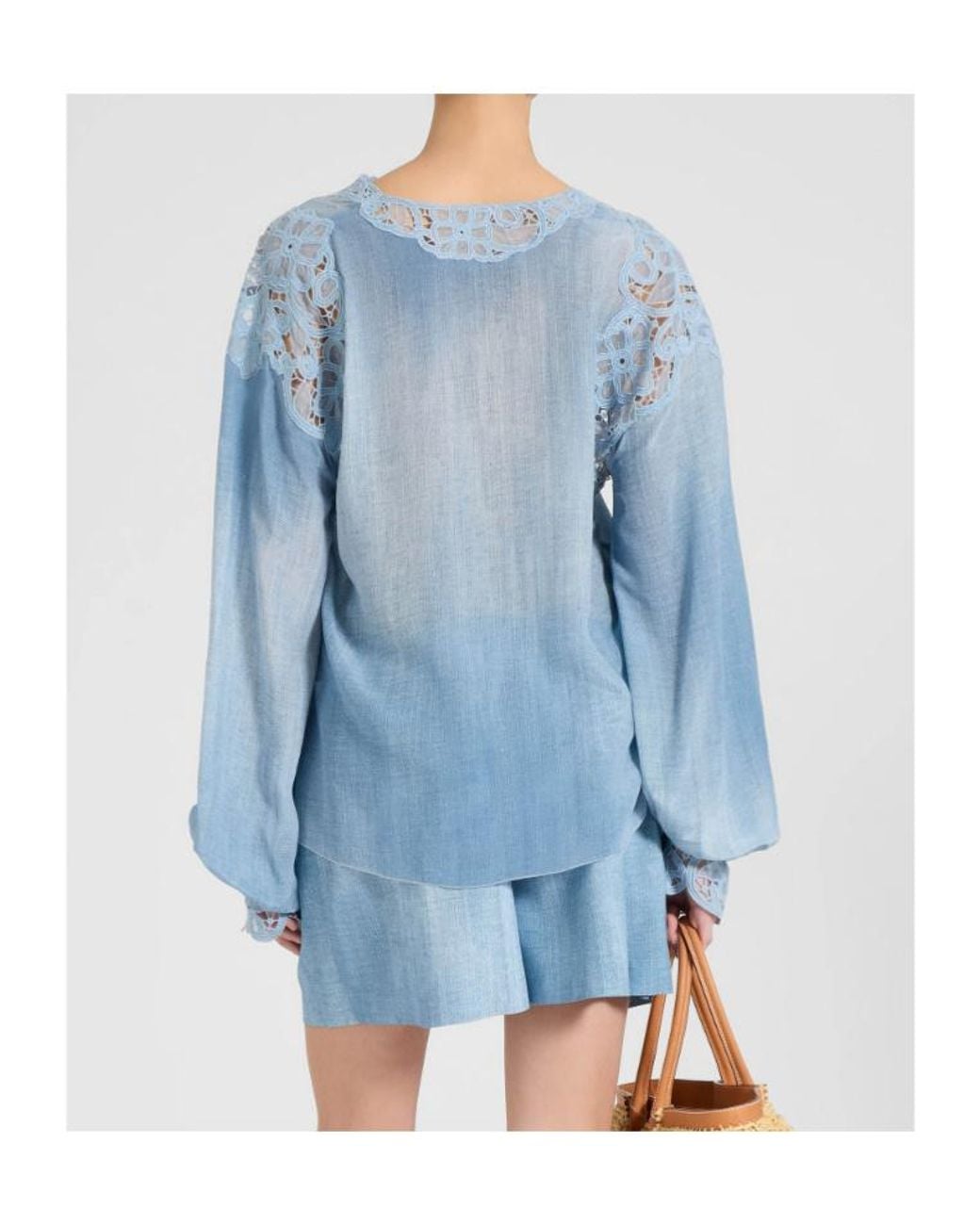 Ermanno Scervino Blue Long-Sleeve Blouse