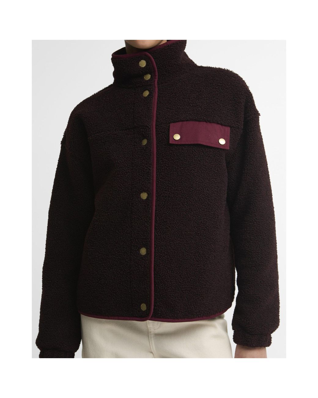 Barbour Black Stand Collar Fleece Jacket