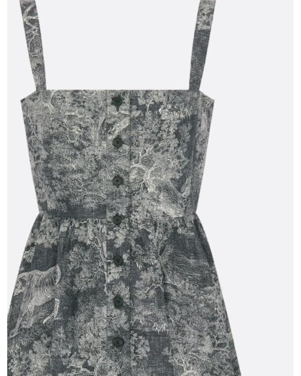 Dior Gray Iviera Mid-Length Flared Dress