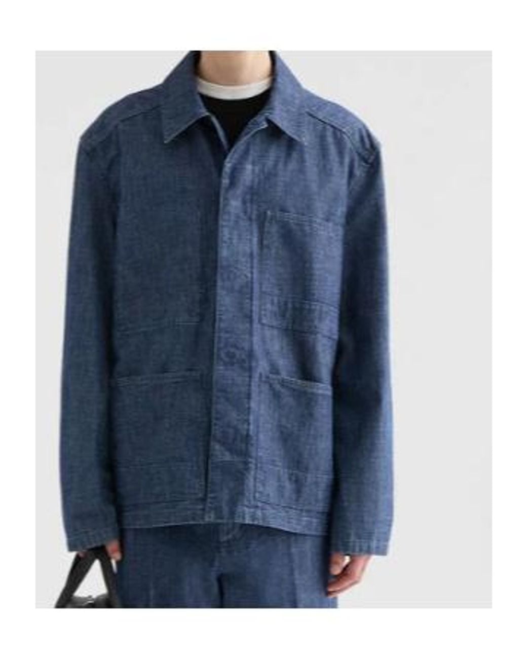 Jil Sander Blue Chambray Pocket Detail Shirt Jacket for men