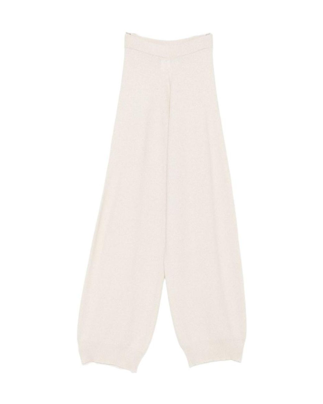 Fabiana Filippi White Stretch Knit Casual Trousers