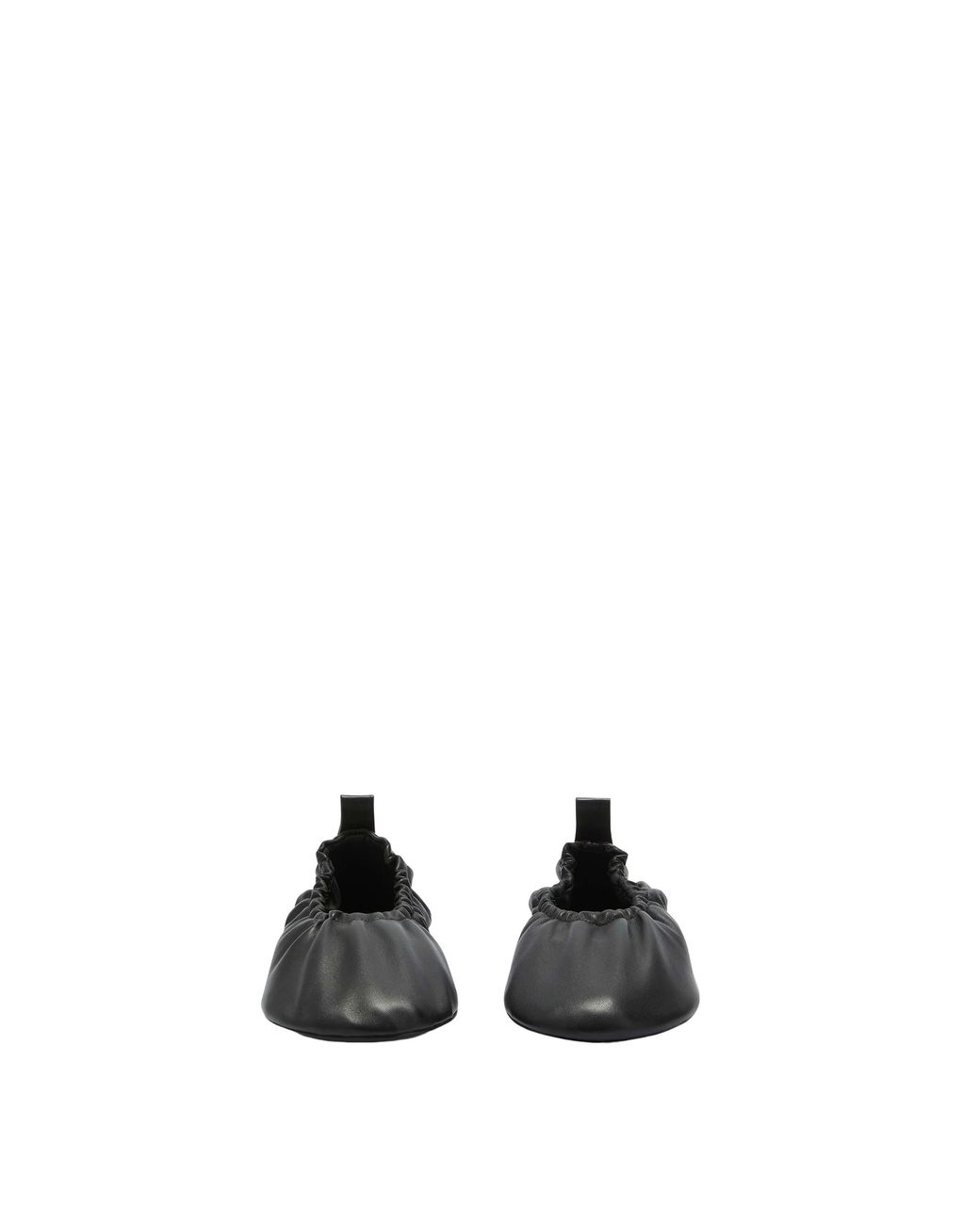 Jil Sander Black Gathered Detail Slip-On Flat Ballerinas