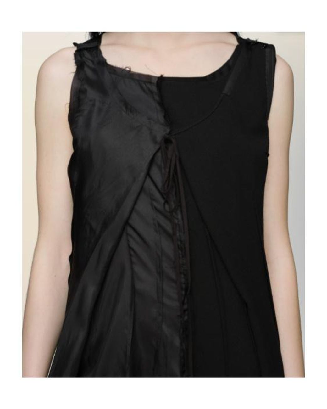 Maison Margiela Black Sleeveless Asymmetric Midi Dress