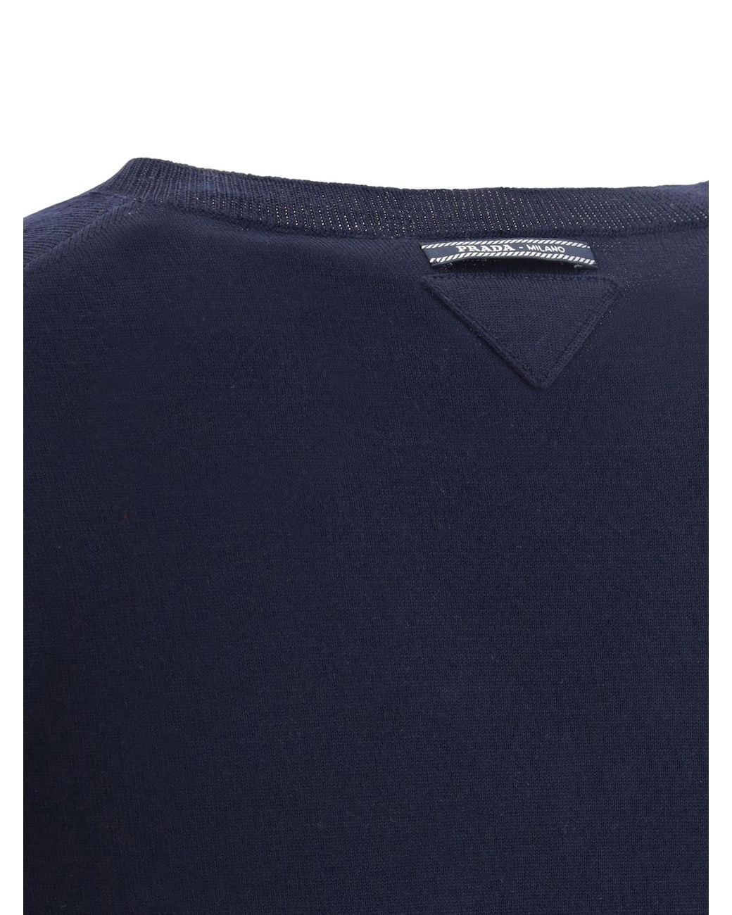 Prada Blue Wool V-Neck Sweater