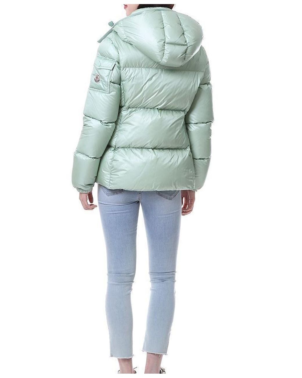 Moncler Green Fourmine Logo Patch Down Jacket