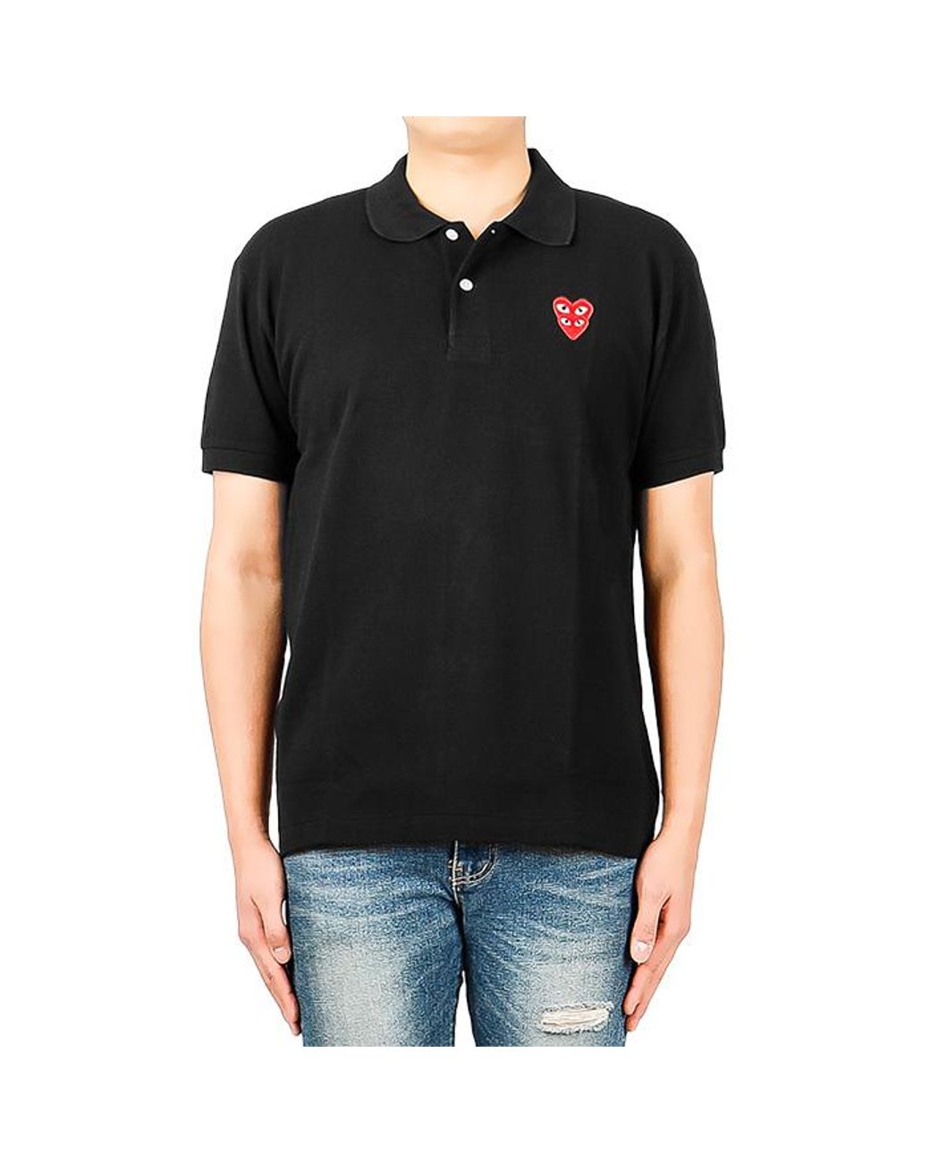 COMME DES GARÇONS PLAY Black Casual Polo Shirt for men