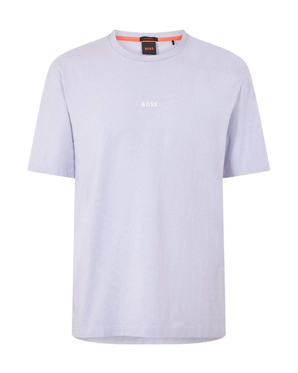 Boss White Logo Crew-Neck T-Shirt for men