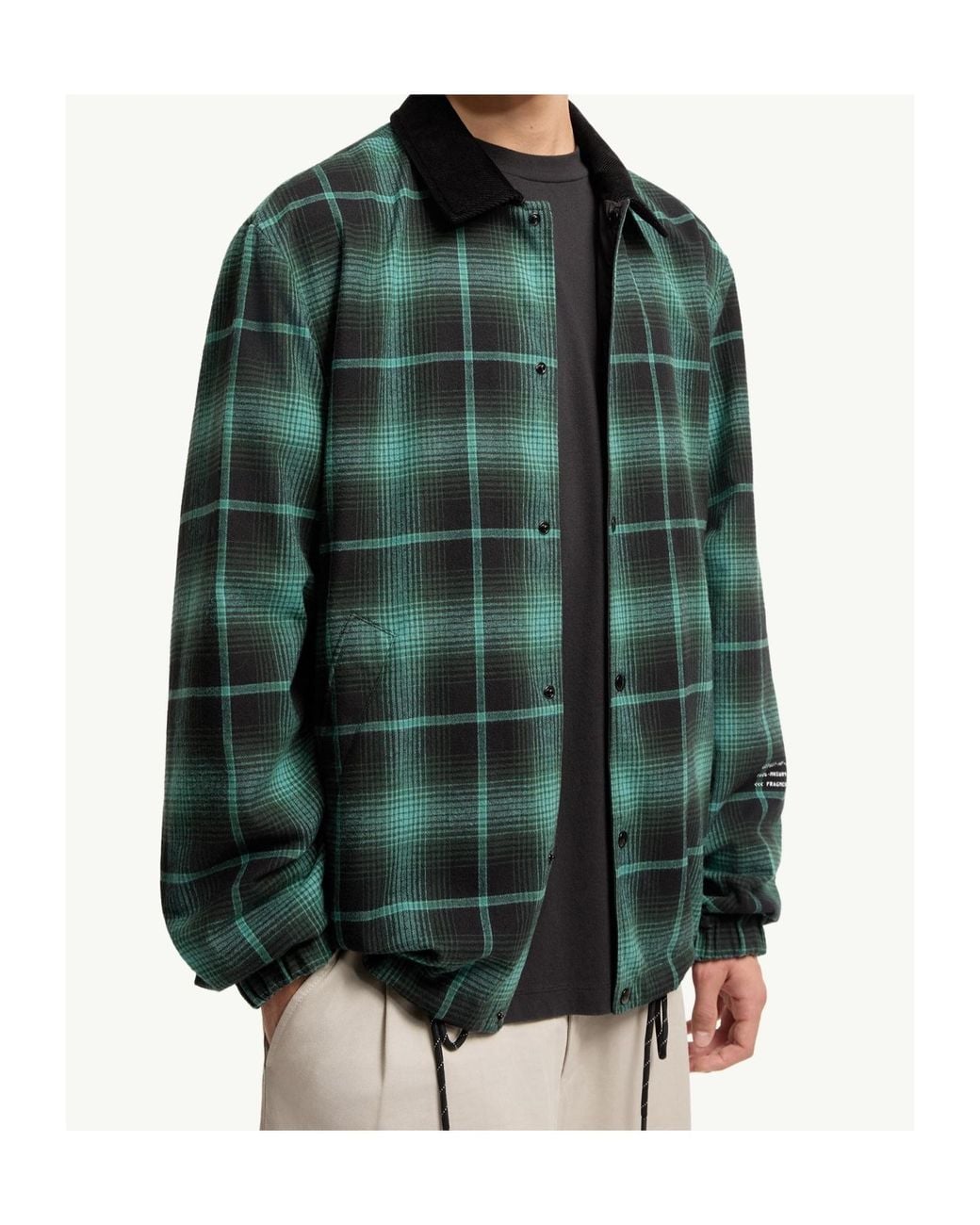 Moncler Green Genius Rykha Reversible Check Jacket for men