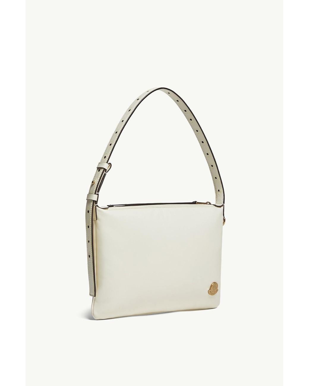 Moncler White Vetta Zip-Up Shoulder Bag