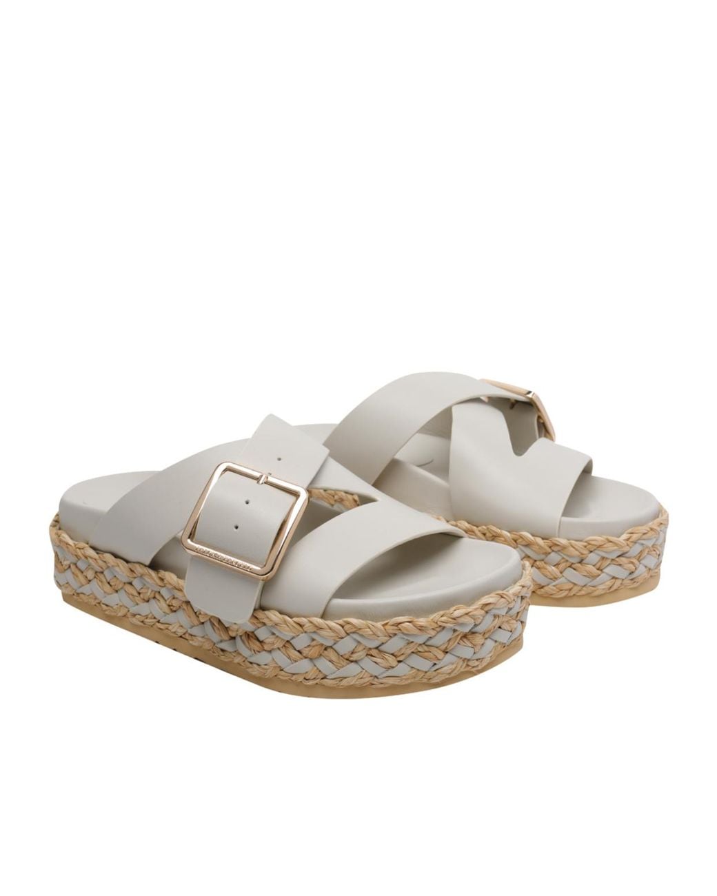 Paloma Barceló Gray Paloma Barceló Round Toe Sandals