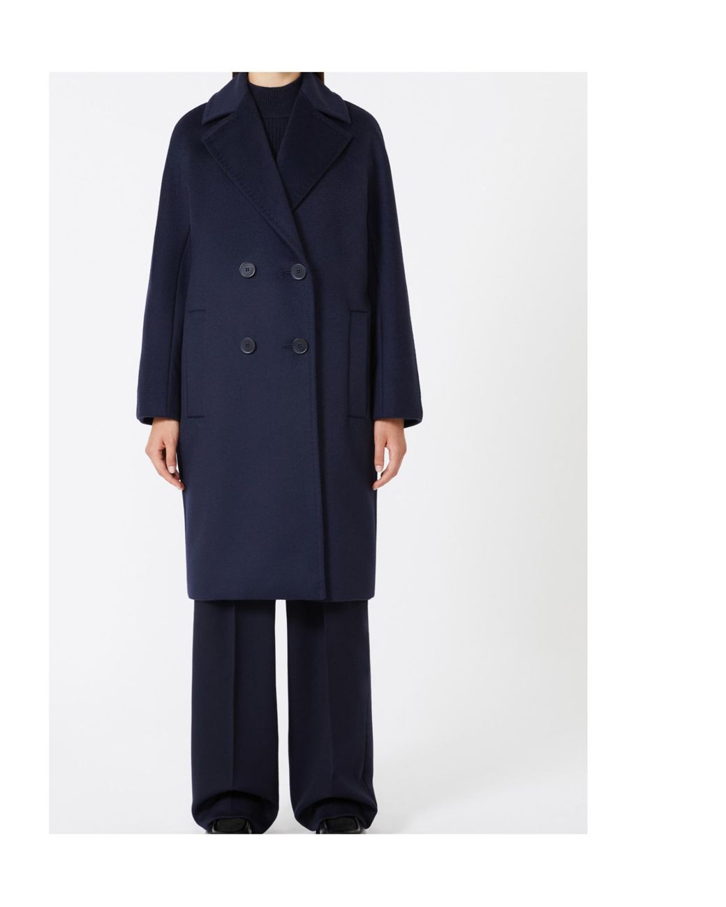 Max Mara Blue Oversized Wool Coat