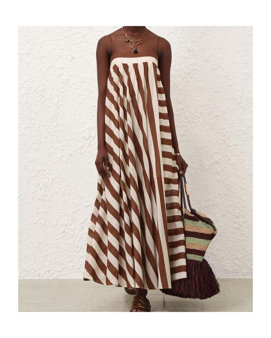 Zimmermann White Daylight Stripe Maxi Dress