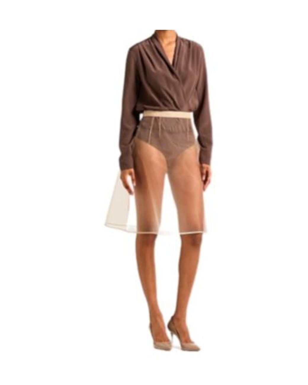 Brunello Cucinelli Brown V-Neck Top