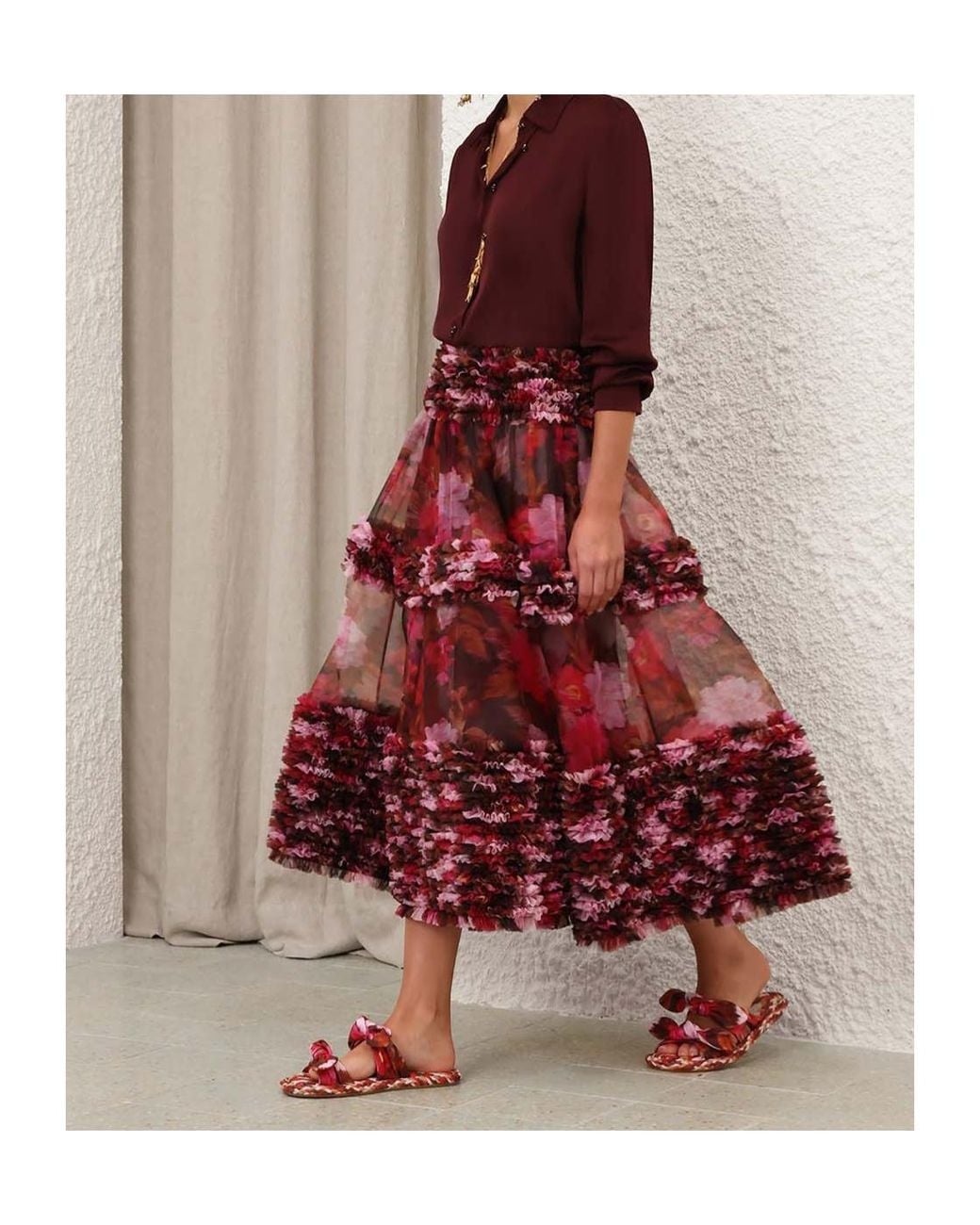 Zimmermann Purple Luna Satin Shirt