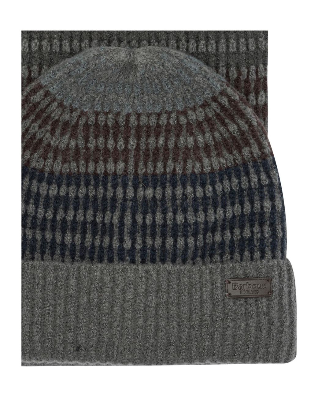 Barbour Black Branton Beanie And Scarf Gift Set for men