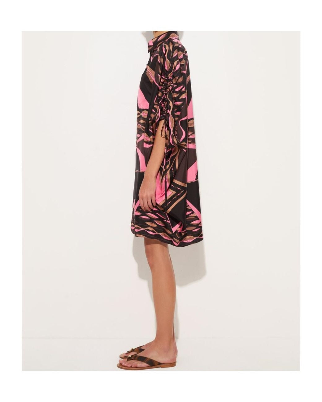 Emilio Pucci Multicolor Dune Print Silk Kaftan