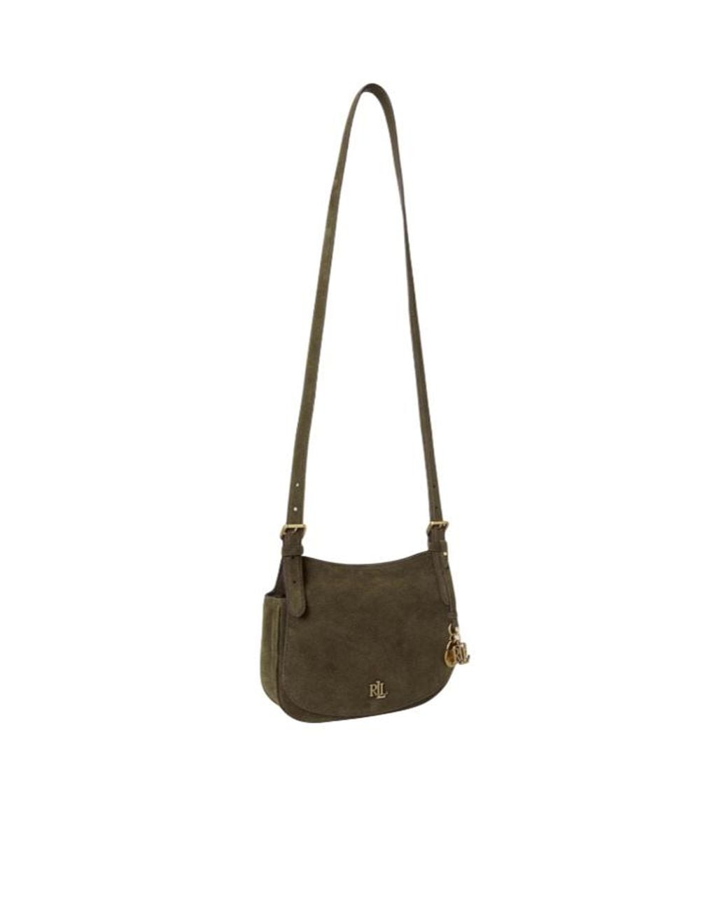 Ralph Lauren Green Medium Marcy Logo-Plaque Cross Body Bag